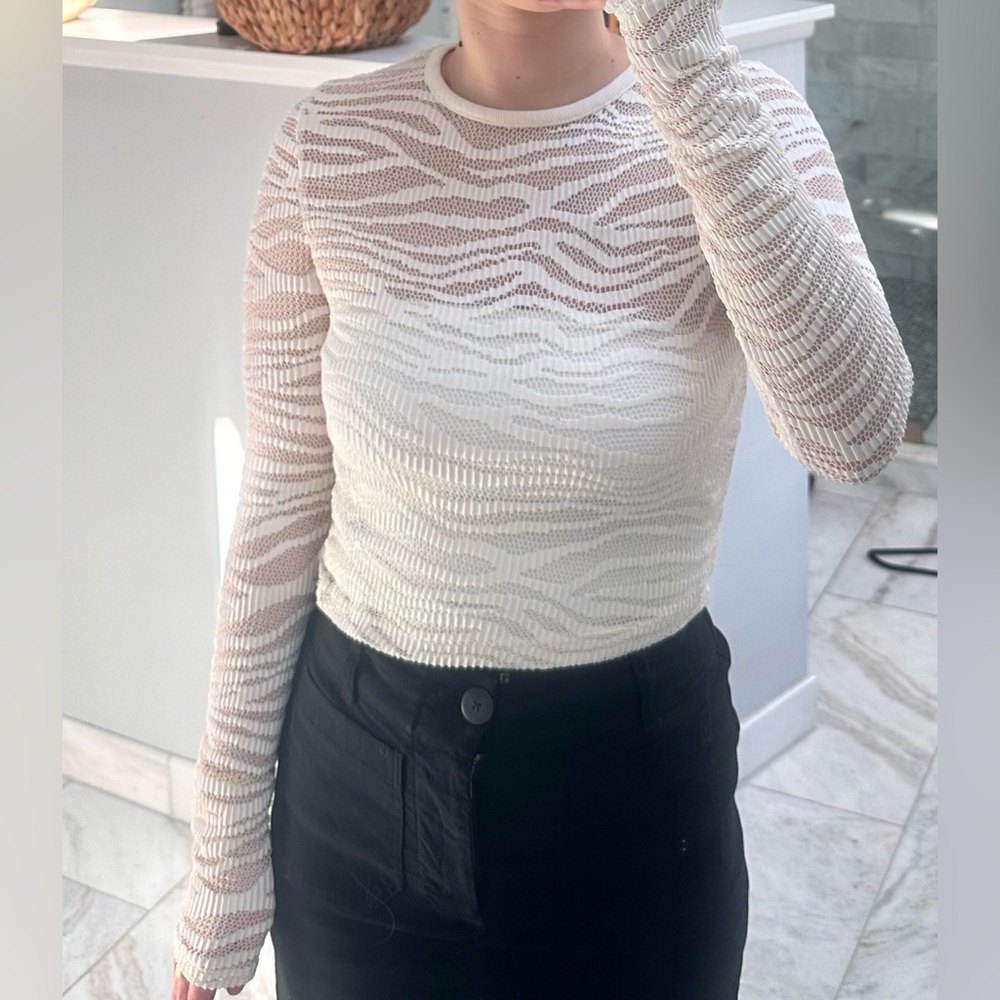 Bershka Zebra Mesh Top